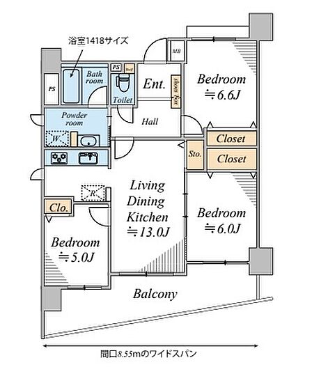 3LDK 間取り