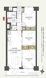 グリーンコーポ川口A棟 3LDKの間取図画像