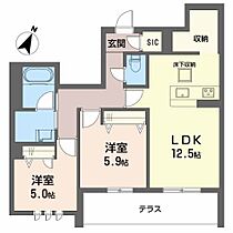 Songline 105 ｜ 大阪府堺市中区深井東町（賃貸マンション2LDK・1階・61.56㎡） その2