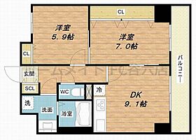 グランデュール林寺  ｜ 大阪府大阪市生野区林寺1丁目5-9（賃貸マンション2LDK・4階・55.86㎡） その2