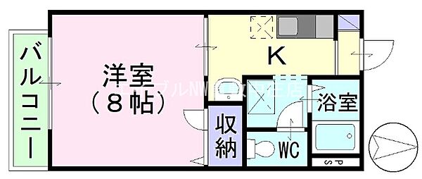 岡山県倉敷市新田(賃貸アパート1K・2階・24.71㎡)の写真 その2