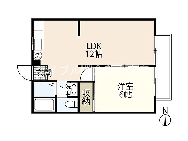 サンライフ中庄I ｜岡山県倉敷市中庄(賃貸マンション1LDK・1階・40.15㎡)の写真 その2