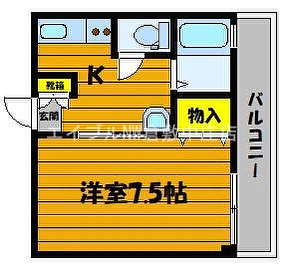 ガーディニアシティー稲荷町 ｜岡山県倉敷市稲荷町(賃貸マンション1K・4階・23.00㎡)の写真 その2