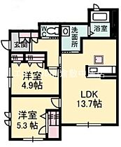 ブリーゼ・モール　Ｃ棟  ｜ 岡山県倉敷市中島（賃貸アパート2LDK・1階・57.53㎡） その2