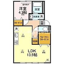 プレジール村央  ｜ 岡山県倉敷市東富井（賃貸アパート1LDK・2階・45.78㎡） その2