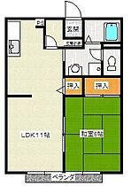 ビーライン小野 203 ｜ 岡山県倉敷市船穂町船穂1542-1（賃貸アパート1LDK・1階・40.92㎡） その2