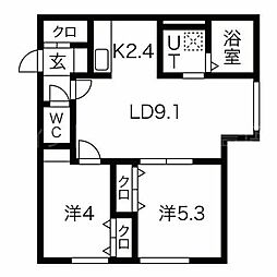 妃(kisaki) 4階2LDKの間取り