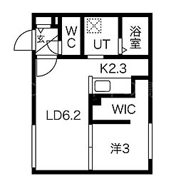 MODERNO N3 4階1LDKの間取り