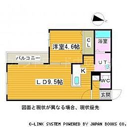 ブロサム桑園 1LDKの間取図画像