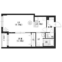 グランスター9 1LDKの間取図画像