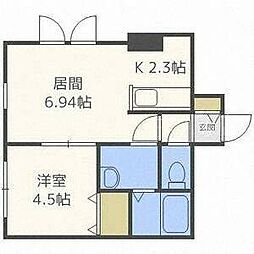 アユミリオン2・6 1LDKの間取図画像