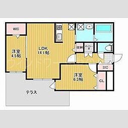 札幌市豊平区平岸五条13丁目マンション 2LDKの間取図画像
