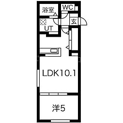 グランティエラ平岸 1LDKの間取図画像