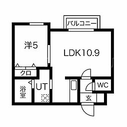 ドムス 1LDKの間取図画像