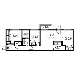 Eternity東札幌 3LDKの間取図画像