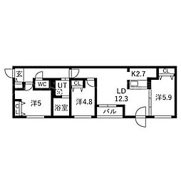 Eternity東札幌 3LDKの間取図画像