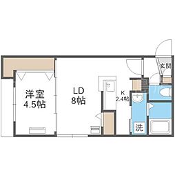 maison Riel学園前 1LDKの間取図画像