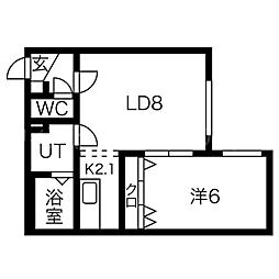グラン南郷 1LDKの間取図画像