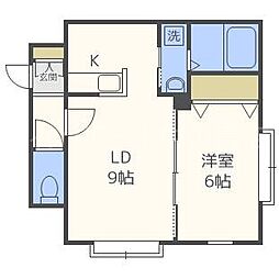 アメニティーユー 1LDKの間取図画像