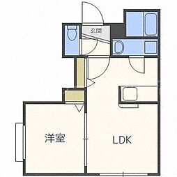 ビストロシェ・モア月寒 1LDKの間取図画像