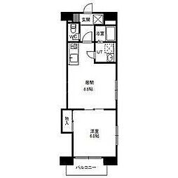 カノントヨヒラ 1LDKの間取図画像