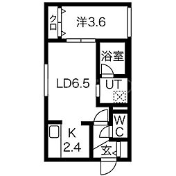 プリヴィレージュ豊平公園 1LDKの間取図画像