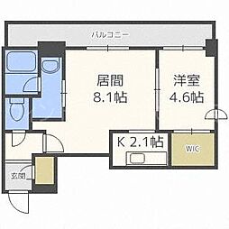 S-FORT豊平三条 1LDKの間取図画像