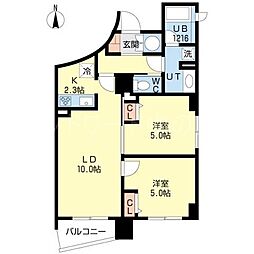 リオビスタ 2LDKの間取図画像