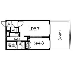 ブランシャールコトニステーション 1LDKの間取図画像