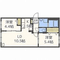 ラ・メゾン・麻生 2LDKの間取図画像