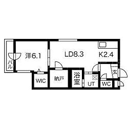 ネスティ 1LDKの間取図画像