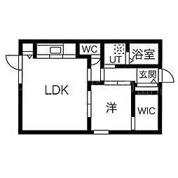 スターエステート 1LDKの間取図画像