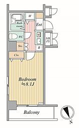 ジョイシティ目黒 1Kの間取図画像