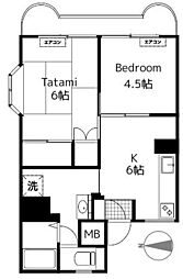 レピナールリサ 1階2DKの間取り