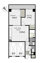 ヴェルデ久我山 2LDKの間取図画像