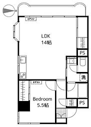 レピナールリサ 1LDKの間取図画像