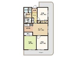 勝山東ガーデンハイツ 3LDKの間取図画像