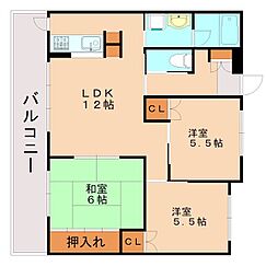 JR筑豊本線 新飯塚駅 4.1kmの賃貸マンション 1階3LDKの間取り