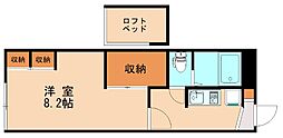 レオパレスYAM 1Kの間取図画像
