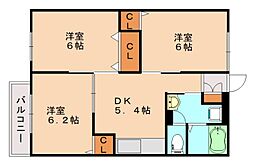 ニューエルディムHISA 3DKの間取図画像