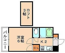 モーリックス横田P5 1Kの間取図画像