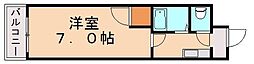 さくらコーポ2 1Kの間取図画像
