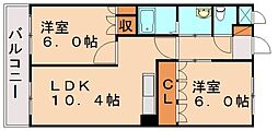 フォレストハイム 2LDKの間取図画像