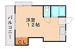 リーベンハイツA ワンルームの間取図画像