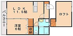 ショコラティー枝国 1LDKの間取図画像