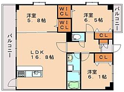 ヴィラ・ソフィア 3LDKの間取図画像