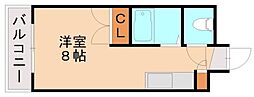 エステイト有井 1Kの間取図画像