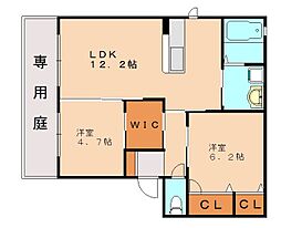 クレアール・タカ 2LDKの間取図画像