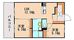 リバーサイドai 2LDKの間取図画像