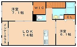 グランドールメイ 2LDKの間取図画像